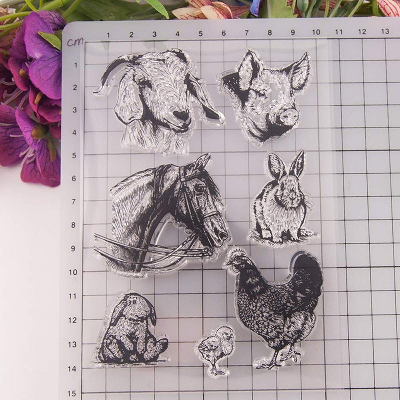 LZBRDY 4.1 by 5.9 Inches Pig Cow Sheep Clear Rubber Stamps for Scrapbooking Card Making Christmas Craft Stamps - Image 3